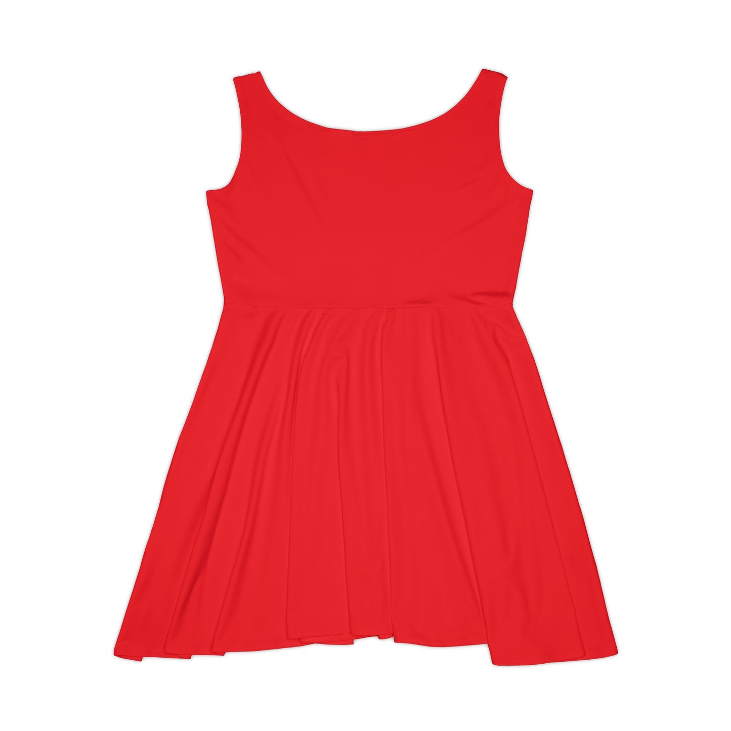 Casual Women's Red Skater Dress with Embroidered Detail