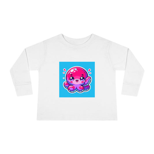 Cute Octopus Toddler Long Sleeve Tee - Adorable Kids Shirt for Playtime and Gifts