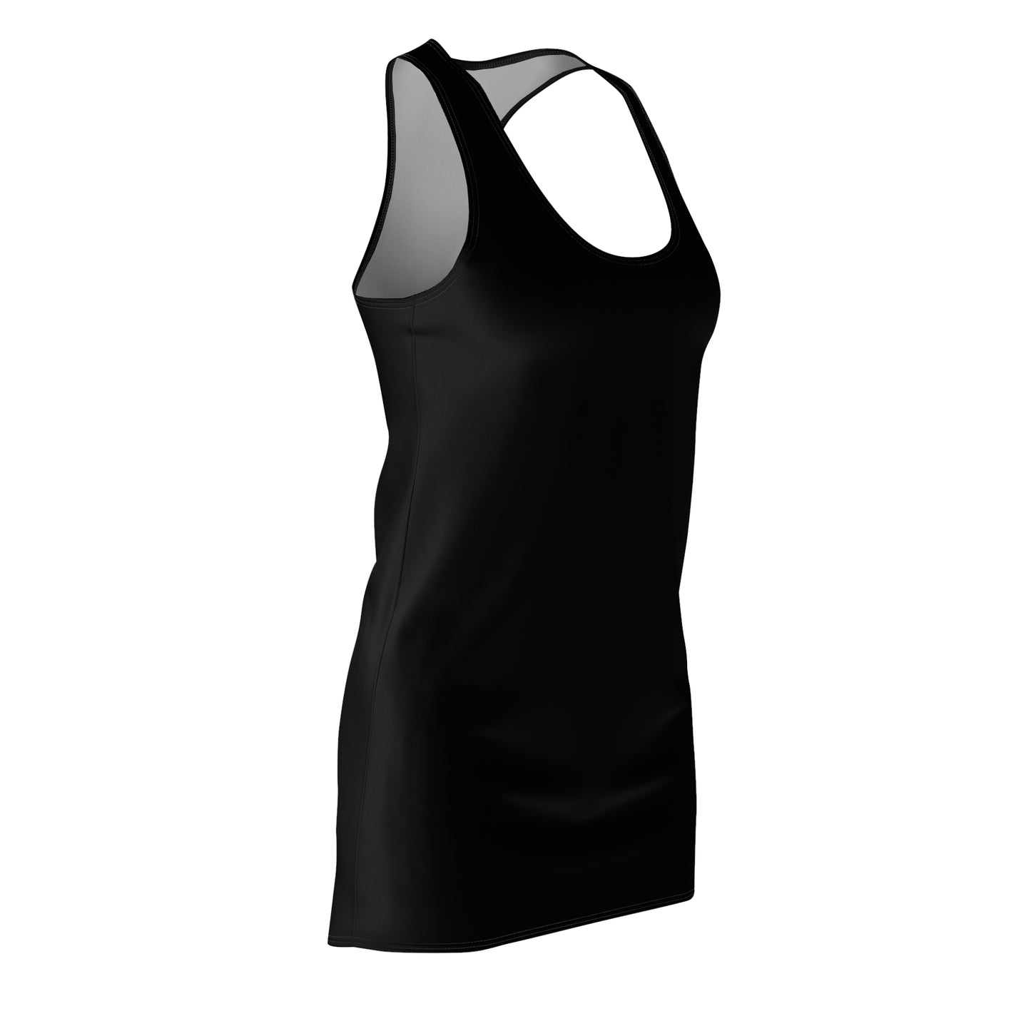 Sleek Black Racerback Dress for Women - Casual Chic Wear