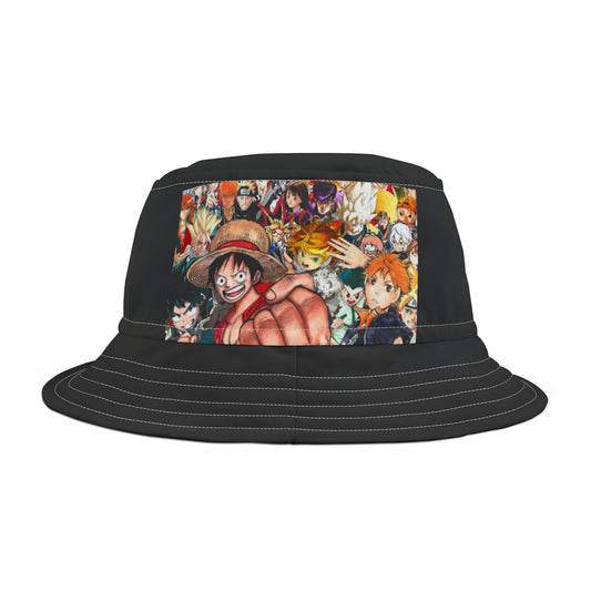 Anime Adventure Bucket Hat - Vibrant Design Featuring Iconic Characters