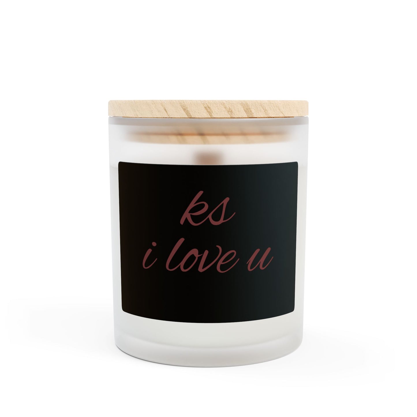 Personalized Frosted Glass Candle - "i love u" - Perfect Gift for Him/Her