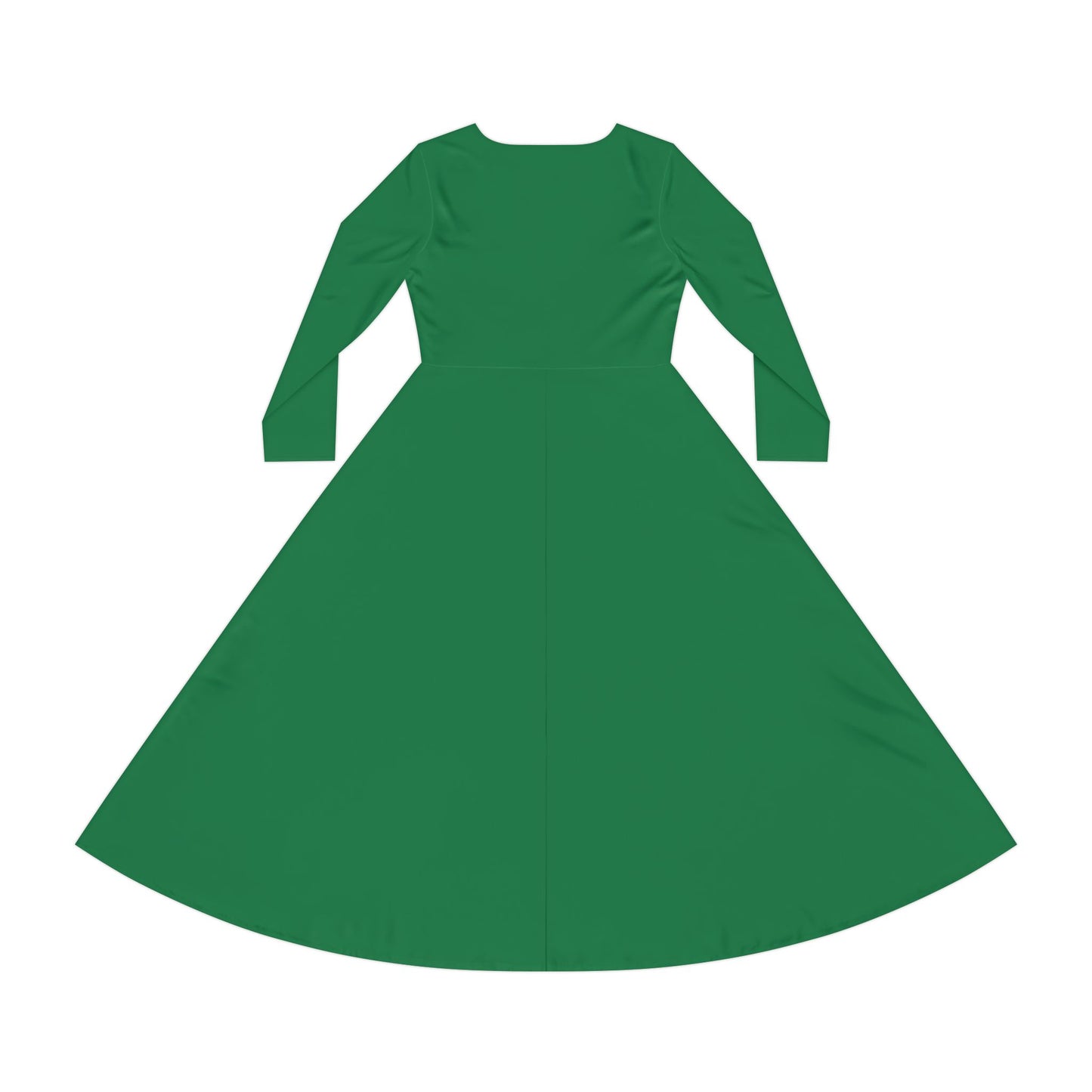 Green Long Sleeve Dance Dress - Elegant & Comfortable for Performances and Celebrations