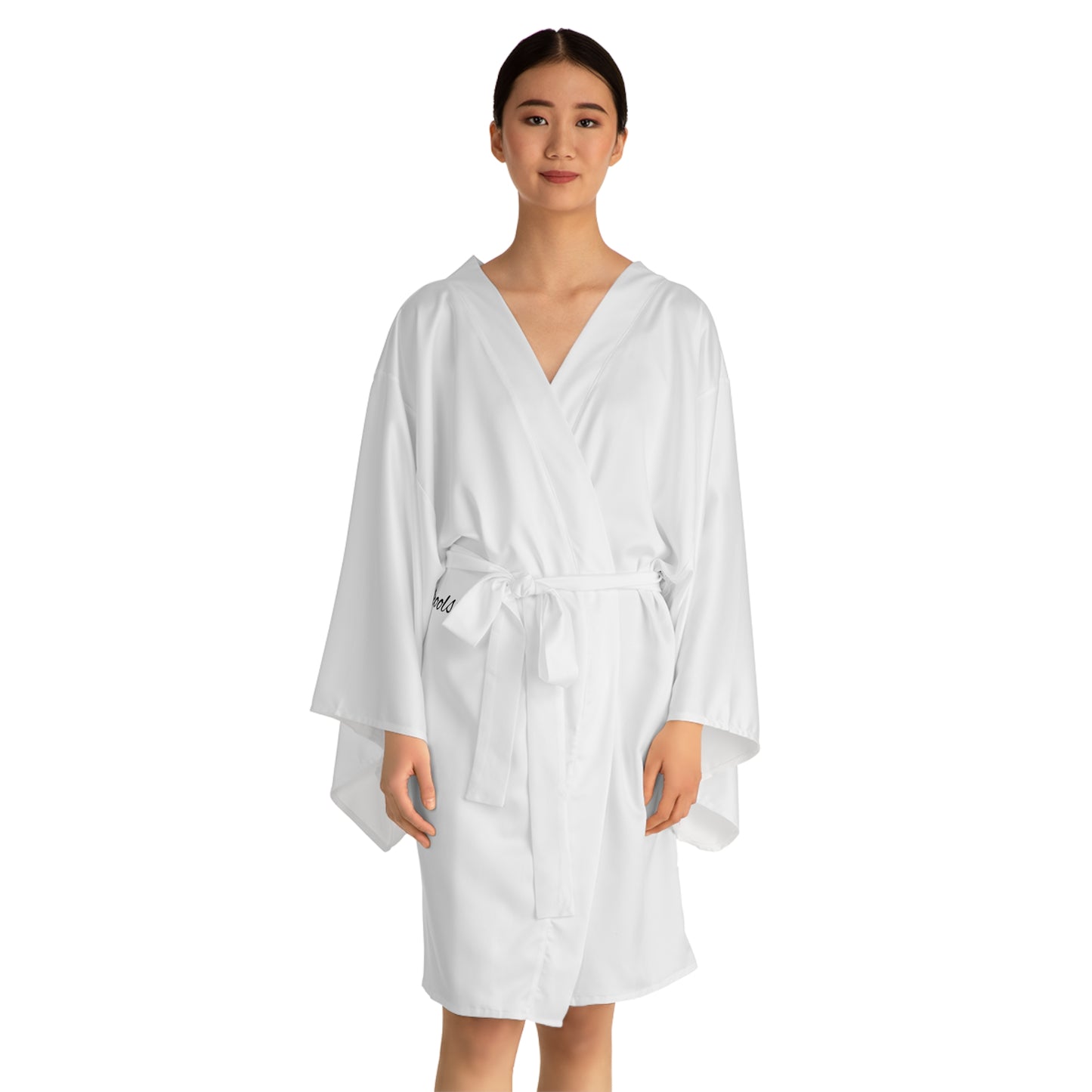 Elegant White Long Sleeve Kimono Robe - Perfect for Relaxation & Spa Days