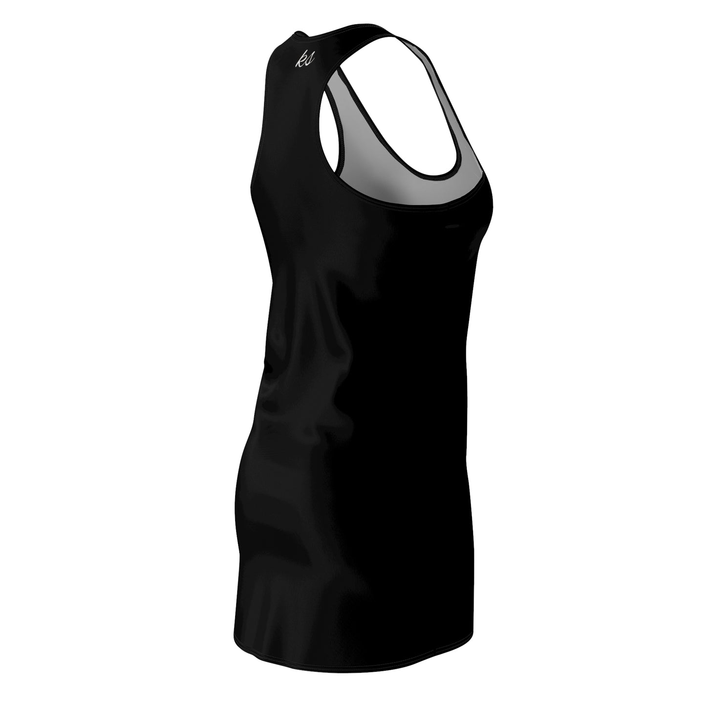 Sleek Black Racerback Dress for Women - Casual Chic Wear