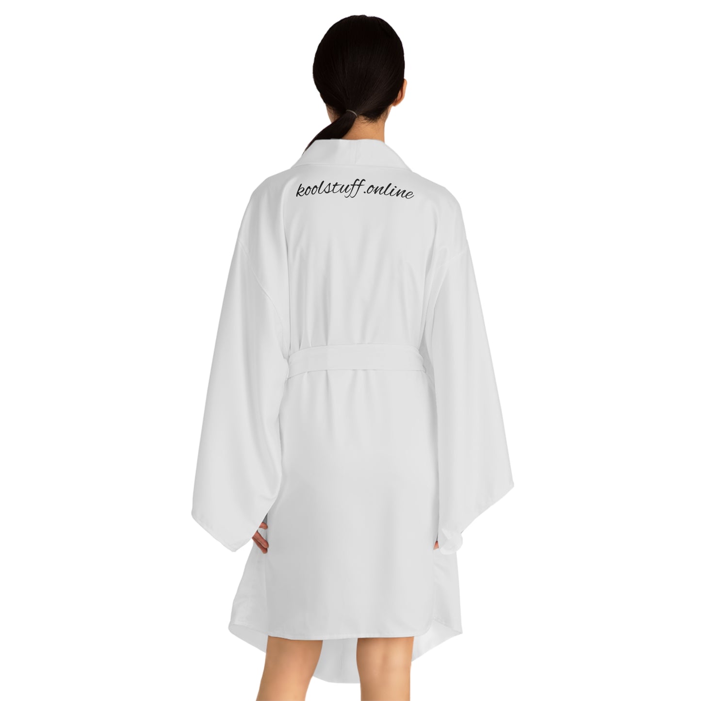 Elegant White Long Sleeve Kimono Robe - Perfect for Relaxation & Spa Days